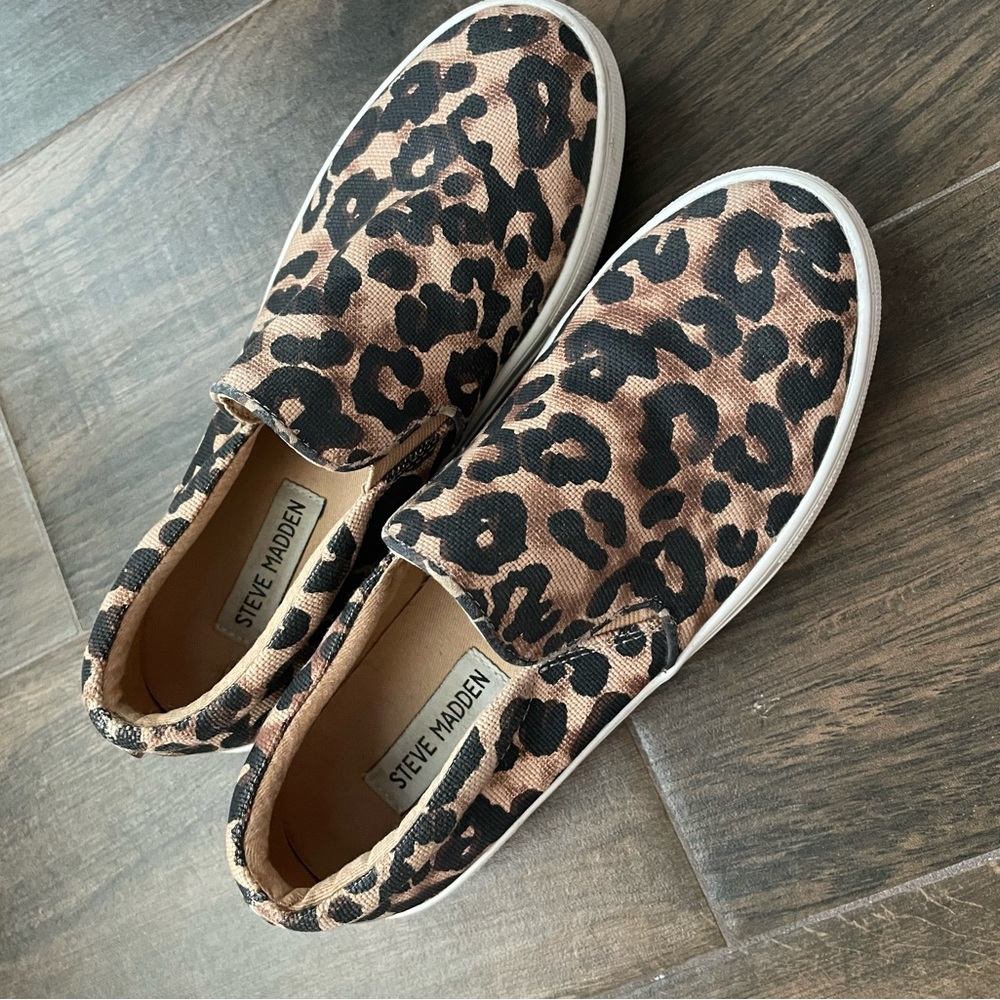 Steve Madden Leopard Print Slip-On Sneakers